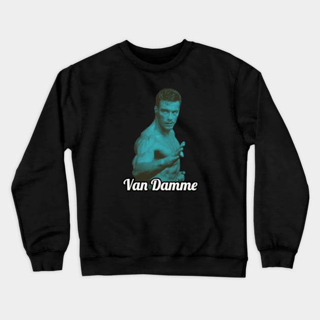 Retro Van Damme Crewneck Sweatshirt by Defective Cable 